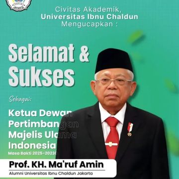 Selamat & Sukses Prof. KH. Ma'ruf Amin Ketua Dewan Pertimbangan Majelis Ulama Indonesia